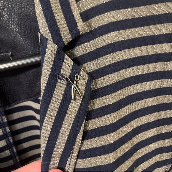 Bianca shimmer bronze and navy stretch blazer size 42/12 - Picture 2 of 7